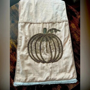 Family Gatherings | beaded pumpkin table runner